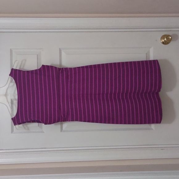 Eddie Bauer Purple Stripped  Sleeveless Dress Size S - Picture 3 of 5